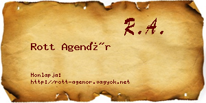 Rott Agenór névjegykártya